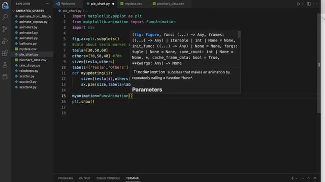 Python Animated Pie Chart for Beginners