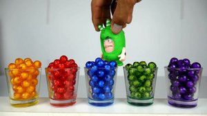 Mixing Oddbods Toys Colors, Magic Beads in Glass