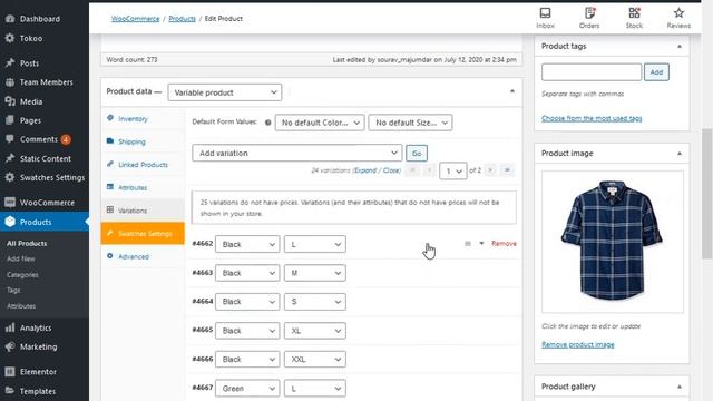 WooCommerce Variation Swatches for Colors, Size Button Attributes for Ecommerce Websites