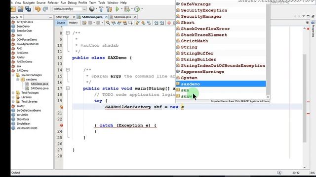 SAX XML parser