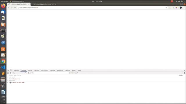 Whats are JavaScript methods | alert | prompt | console | clear