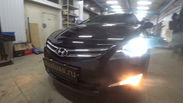 Hyundai Solaris установка бигалогенных линз смотреть онлайн