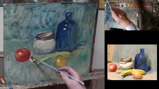 Как нарисовать натюрморт с бананом, часть 1
