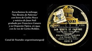 FRANCISCO CANARO & CARLOS ROLDÁN: SAN BENITO DE PALERMO (MILONGA)