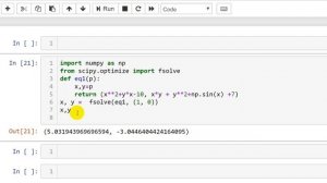 Решение n го нелинейных алгебраических уравнений в Python