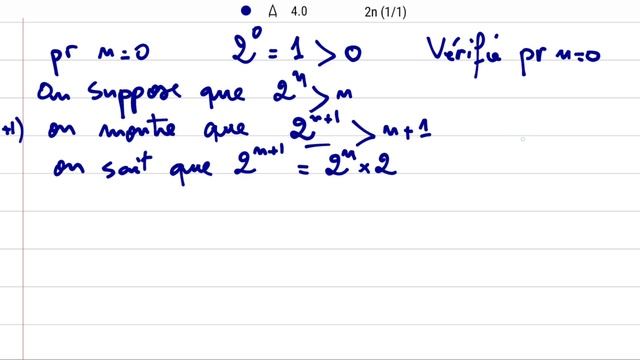 Solution exercice sur la récurrence: montrer que pour tout n de N 2^n supérieur à n | 1 Bac Science смотреть онлайн