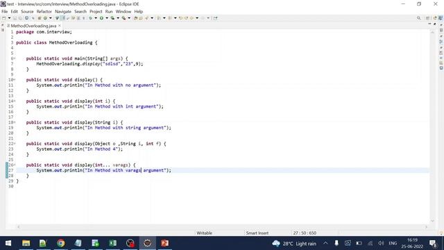 Method Overloading in JAVA