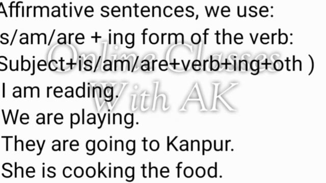 Present Continuous Tense, is/am/are, online classes with AK, By Arvind Sir #kvsprt #kvs #kvstgtpgt смотреть онлайн