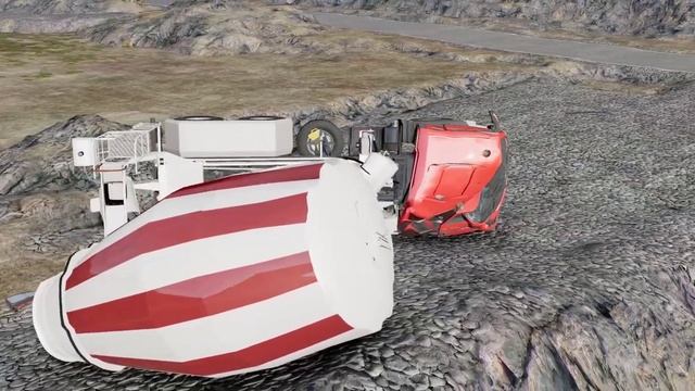 MAN TGS Concrete Mixer Truck Flipping Jump Crashes over The Lake смотреть онлайн
