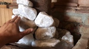 камень белый кварцит в бане, легкий приятный пар!
