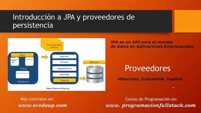 Introducción a JPA y proveedores de persistencia para aplicaciones Java Empresariales смотреть онлайн