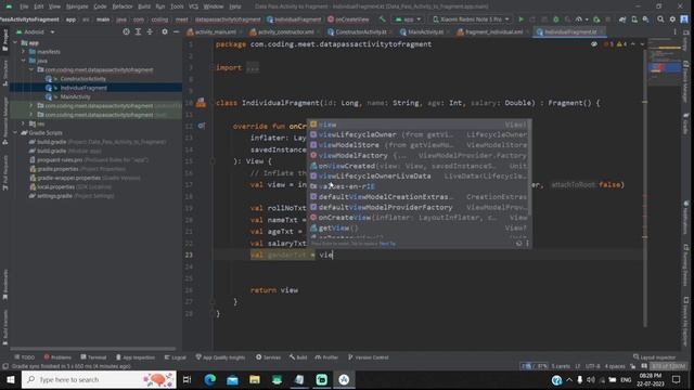 How to Implement Data pass Activity to Fragment using Constructor in Android Studio Kotlin