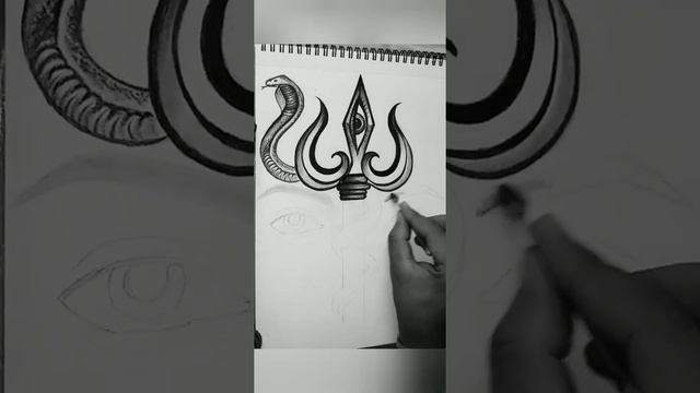 Shiv Ji Charcoal Sketch!!Shiva Symbols!! #lordshiva, #charcoalsketch, #art