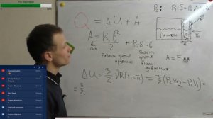 ?Физика ЕГЭ: молекулярка. В горизонтальном цилиндре с гладкими стенками под массивным