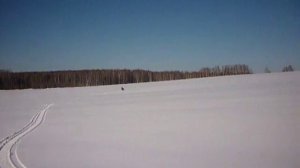 самодельный снегоход-палочник с двигателем ИЖ г. Ковров