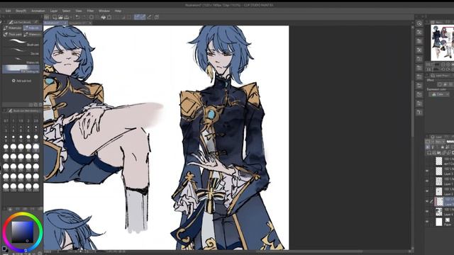 genshin impact - Xingqiu speedpaint (clip studio paint) смотреть онлайн