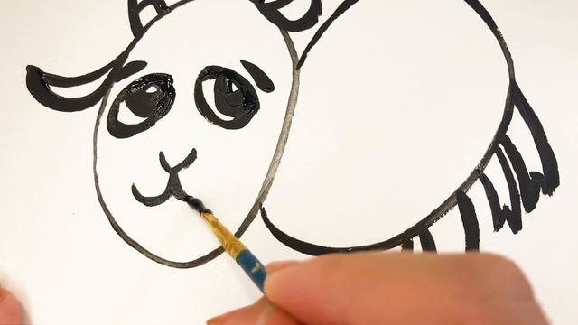 «Козлёночек» видеоуроки по рисованию для детей 4-5 лет. #рисование #видеоуроки #детскиерисунки #diy