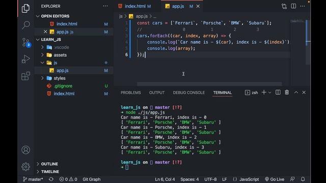 JavaScript-ის foreach ციკლი смотреть онлайн