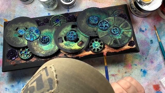 Assemblage piece using Finnabair Art Alchemy Paints and Waxes смотреть онлайн