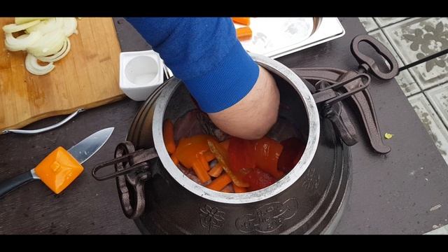 Кролик по-Деревенски. В Афганском Казане.
