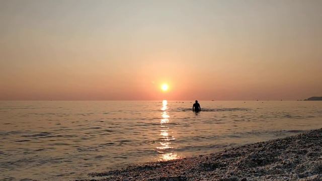 Sunset on Cleopatra beach, Alanya, Turkey