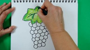 How to draw grape. Easy. Step by step. Drawing for kids. Як намалювати виноград. Пастель