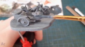 Немецкий мотоцикл R-12 в масштабе 1/72 от звезды