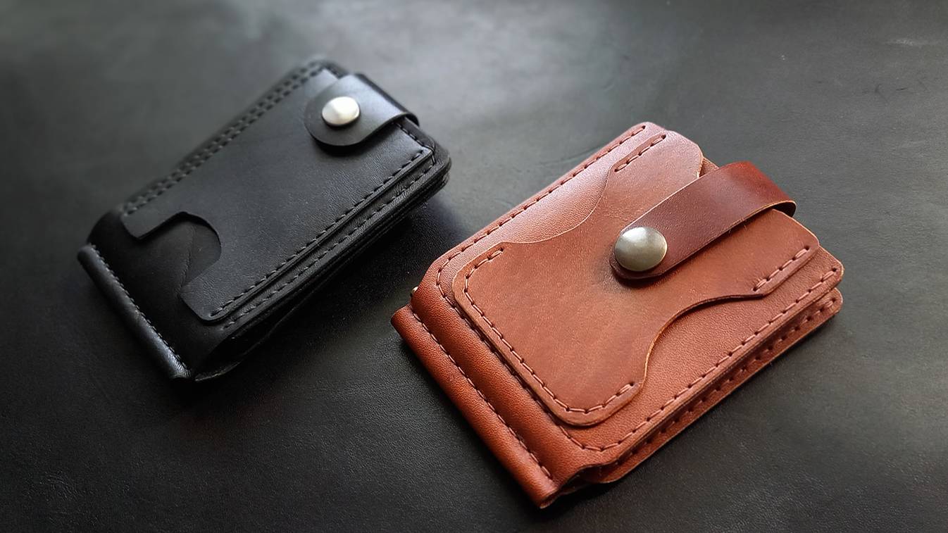 Кошельки с зажимом для купюр коричневый и черный кожаный ручная работа смотреть онлайн