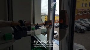 Установка оконного фильтра OKFIL в глухое окно (оконный клапан приточной вентиляции с фильтром)