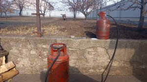 Дозаправка пропанового баллона в полевыъх условиях для мотоблока на газе