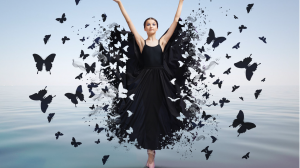 Демонстация работы Photoshop 
Распад Частиц в стиле "Бабочки"