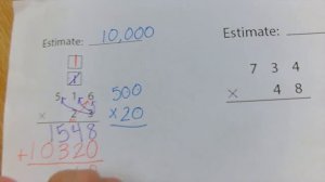 Three-digit by two-digit multiplication