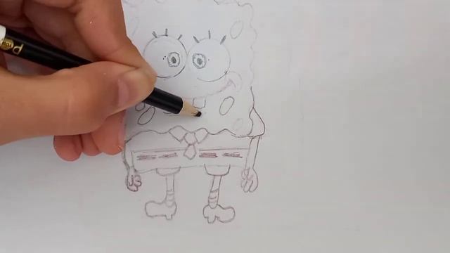 рисуем Спанч Боба мультик детства. рисунок номер 2 смотреть онлайн