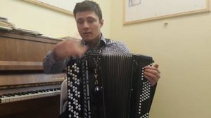 Обучение игре на баяне. Упражнение на левой клавиатуре 2.