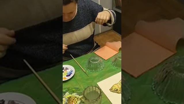 Мастер - класс декор стеклянной тарелки