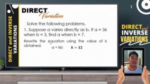 Direct and Inverse Variations | MATH 9