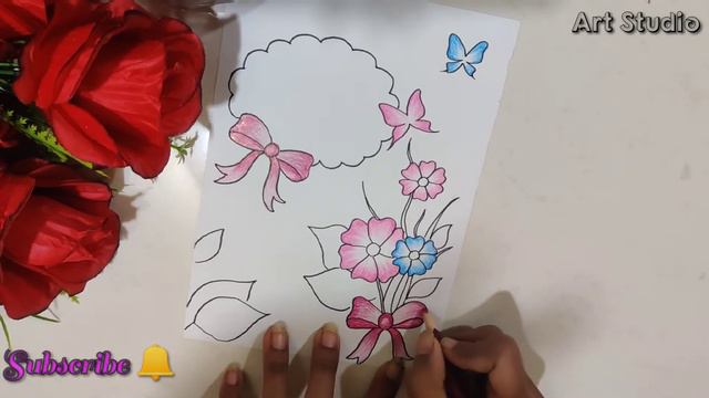 Floral design | front/cover page border designs | borders for project | Project File decoration ide