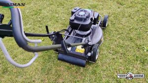 Газонокосилка бензиновая Caiman Fasto 55CV мульчирующая с вариатором в работе