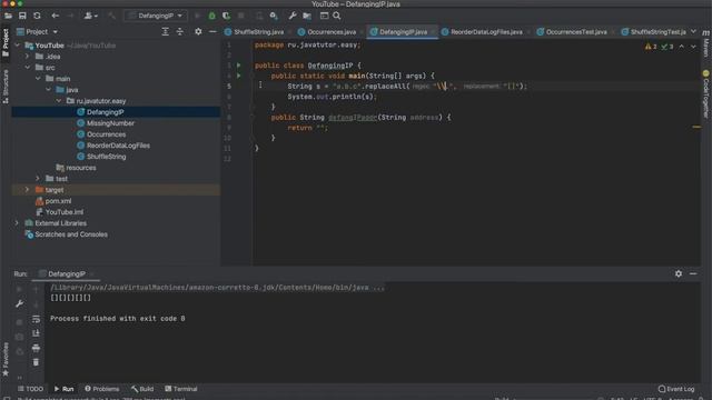 Решение задачи Defanging an IP Address 100%. Java. Leetcode