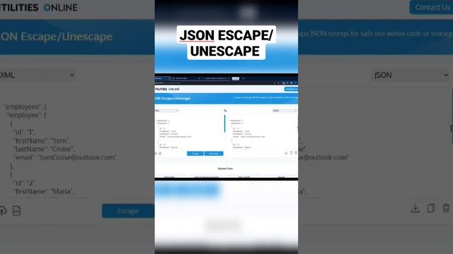 JSON ESCAPE/UNESCAPE #json #tools #software