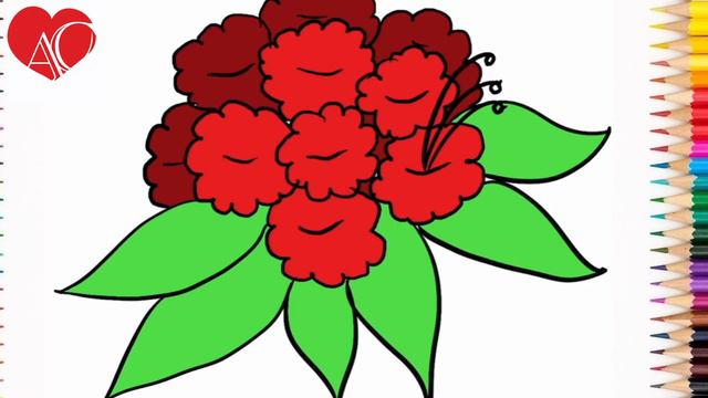 How to draw rhododendron flower in easy way смотреть онлайн