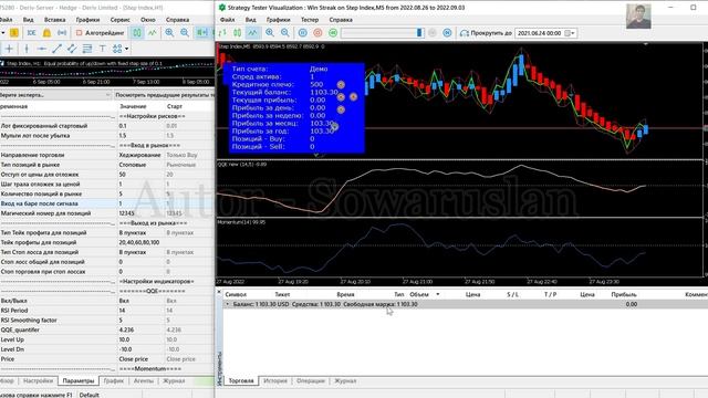 Робот Win Streak mt5. Торговля в обе стороны - хеджирование..mp4