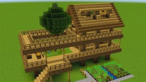 Майнкрафт - Как построить большой деревянный дом. Minecraft