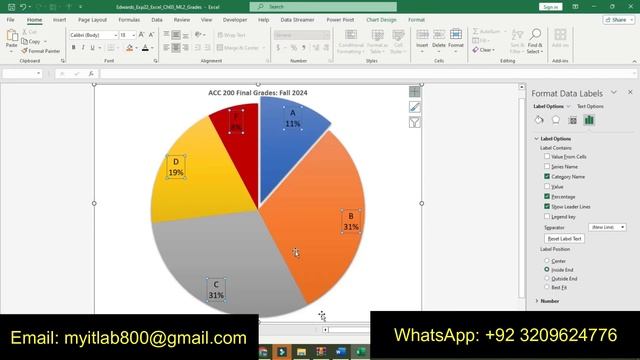 Exp22_Excel_Ch03_ML2_Grades | MyItLab Pearson Courses 2022 | Step by Step Exp22_Excel_Ch03_ML2_Grad