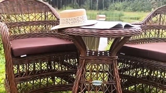 Коричневый комплект плетеной уличной мебели Mokka Loreto, для кофейни или балкона