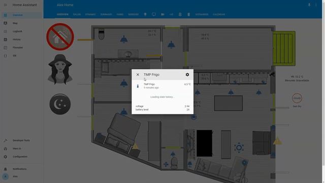 Home Assistant picture elements floorplan overview