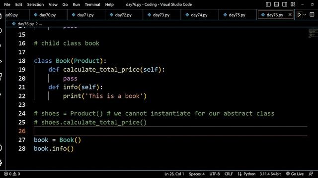 Master OOP Question-Solving with Python: DAY76 | Abstraction | OOPS QUESTIONS #day76