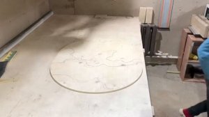 Подготовка слэба к заливке стола «реки»