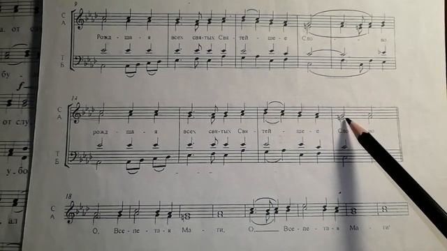 Песнопение для всех!!!!!!"О Всепетая Мати" Нотный разбор. смотреть онлайн