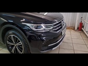 VW Tiguan 2 - забронировали основные зоны риска повреждения прозрачной полиуретановой плёнкой